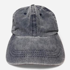 Washed Denim Baseball Cap Adjustable Strap One Size Unisex Hat